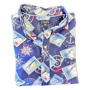 Chaps 2XL Boating Button Up. SS 100% Cotton